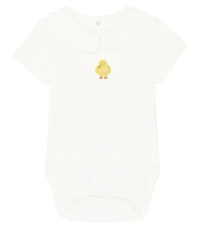 Donsje Baby Scott Cotton Jersey Onesie In Off White