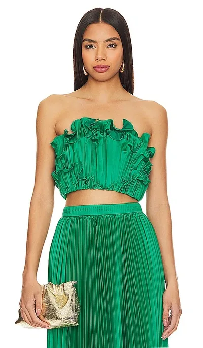 Amur Averi Scallop Top In Green