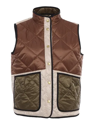 Fay Quilted Down Vest In Green