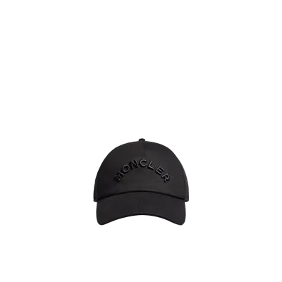 Moncler Collection Embroidered Logo Gabardine Baseball Cap Black