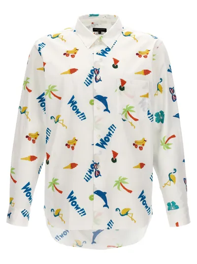 Comme Des Garçons Homme Deux All-over Print Shirt Shirt, Blouse In White