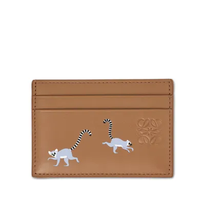 Loewe Suna Fujita Lemur Cardholder In Brown