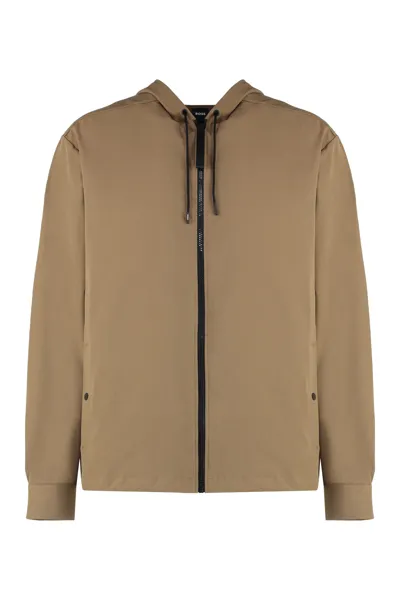 Hugo Boss Nylon Windbreaker-jacket In Beige