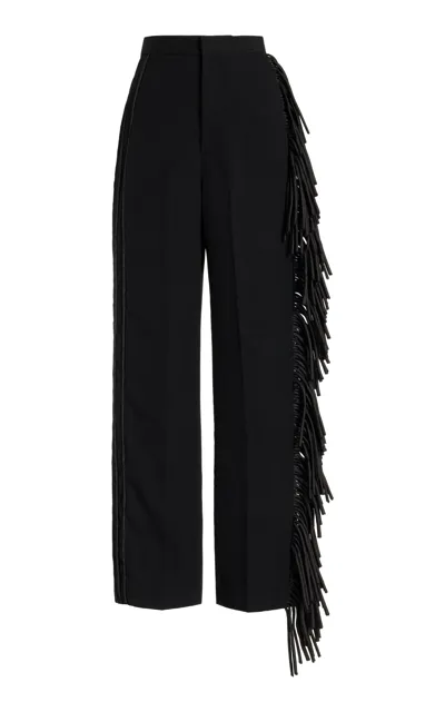 Diotima Claremont Wool Wide Leg Pants In Black