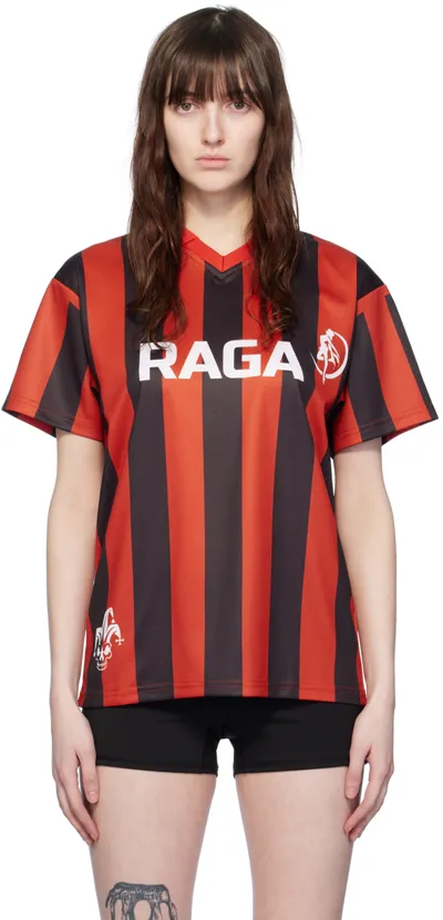 Raga Malak Black & Red United T-shirt In Red/black