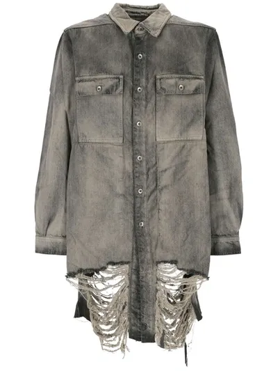 Rick Owens Drkshdw Jackets In Mineral Fringed