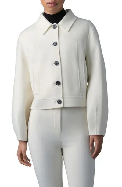 Mackage Lali Handmade Double-face Virgin Wool Short Jacket In Cream