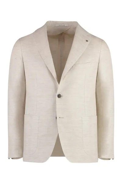 Tagliatore Cotton Blend Single-breast Jacket In Sand