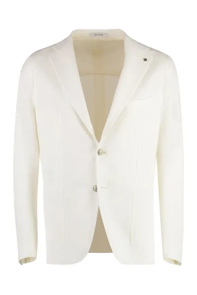 Tagliatore Single-breasted Cotton Blazer In White