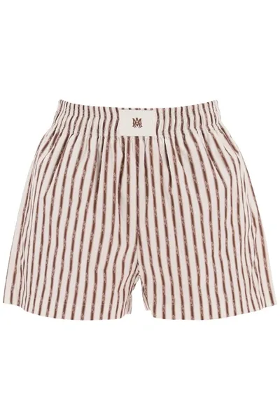 Amiri Striped Pajama Shorts In Multicolor