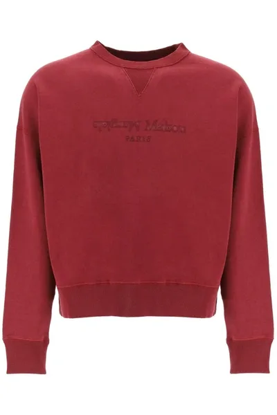 Maison Margiela Felpa Con Logo Inverso In Red