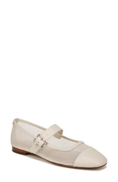 Sam Edelman Women's Miranda Leather & Mesh Mary Jane Flats In Ivory