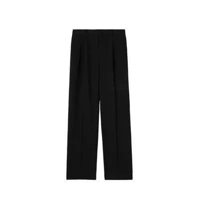 Burberry Wool Tailored Pants In Black