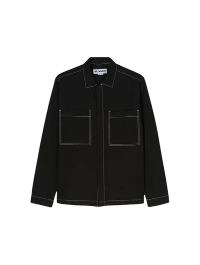 Sunnei Contrast-stitching Shirt In Black