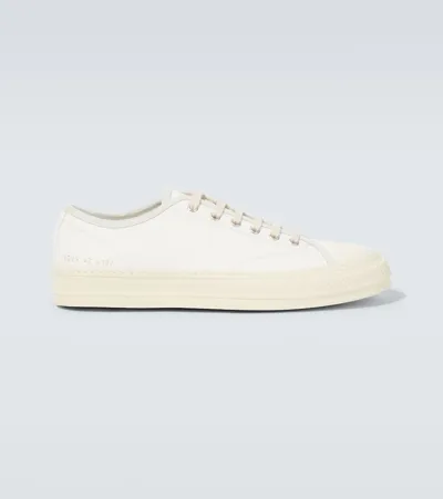 Common Projects White Canvas And Leather Sneakers For Men