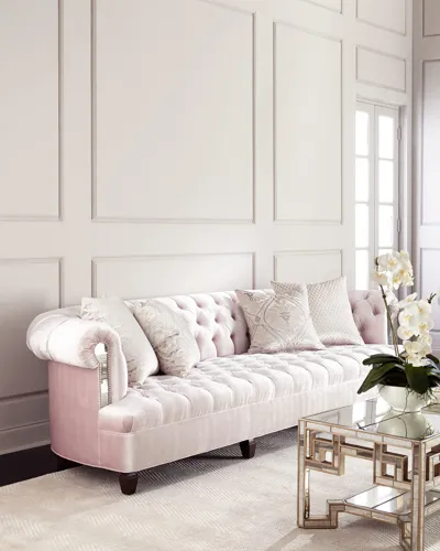 Haute House Mia Tufted Sofa 118.5" In Blush