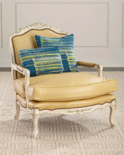 Old Hickory Tannery Garten Leather Bergere Chair In Yellow