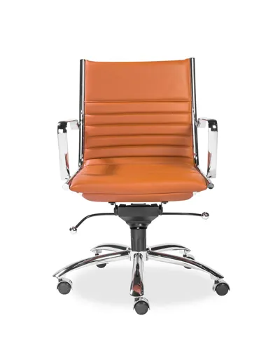 Euro Style Dirk Low Back Office Chair In Cognac