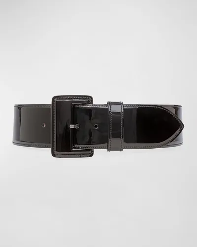 Vaincourt Paris La Merveilleuse Patent Leather Belt In Black