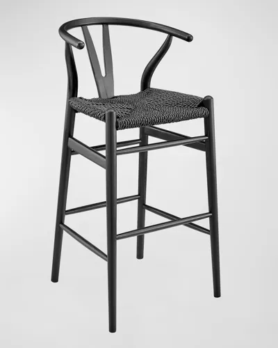 Euro Style Evelina Outdoor Bar Stool In Black