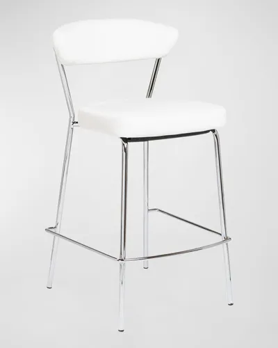 Euro Style Draco Counter Stool - Set Of 2 In White