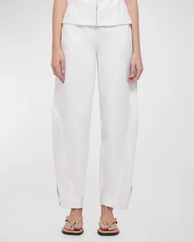 Simkhai Kairi Curved-leg Topstitched Denim Pants In White