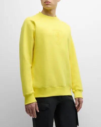 Puma X Ferrari Men's Race Shield Crew Sweatshirt In Yellow