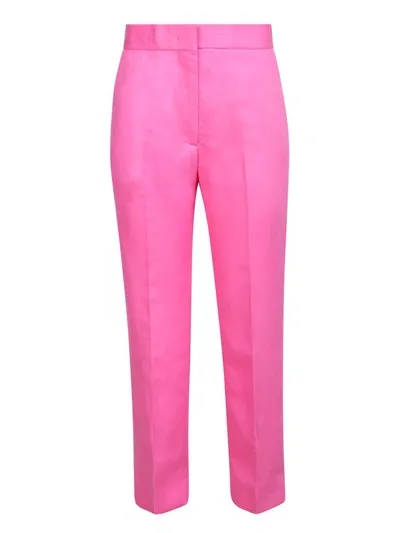 Msgm Cropped Tailored Trousers In Pink