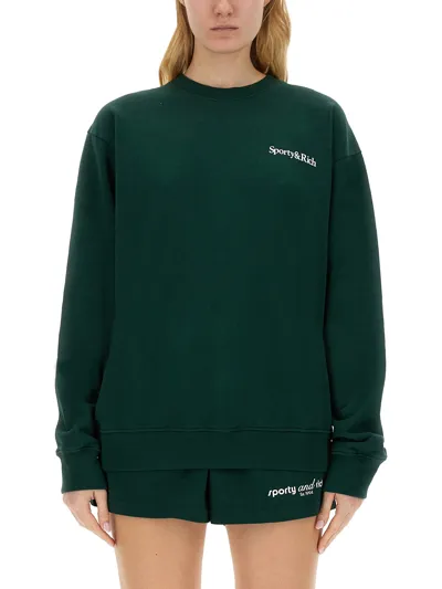 Sporty And Rich Sporty & Rich Sweatshirt With Logo Unisex In Green