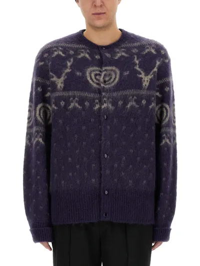 South2 West8 Purple Jacquard Cardigan