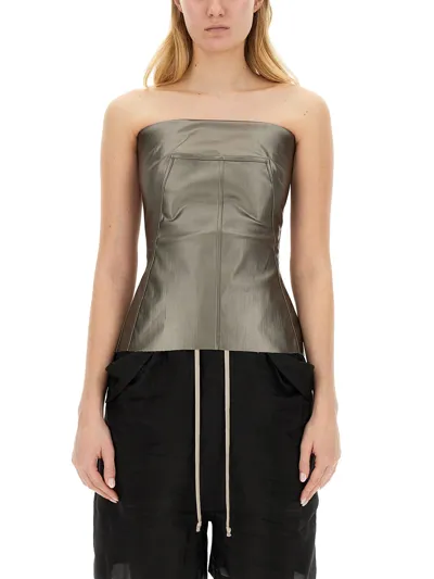 Rick Owens Top Bustier In Grey