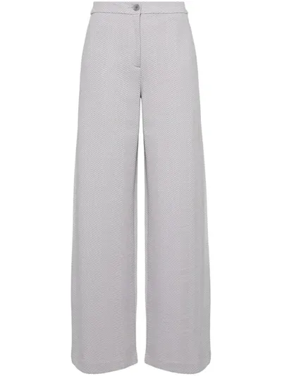 Ea7 Emporio Armani Wide-leg Trousers In Light Grey