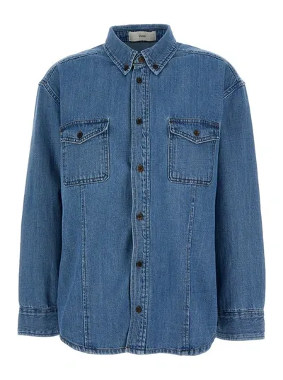 Dunst Classic Cotton Denim Shirt In Blue