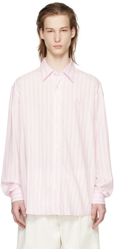 Acne Studios Over Shirt Stripes In Pink