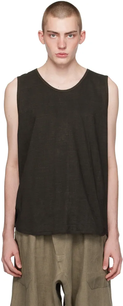 Jan-jan Van Essche Brown #16 Tank Top In Dark Sumi