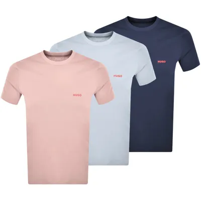 Hugo Triple Pack Crew Neck T Shirt Pink