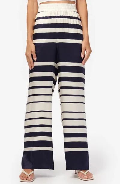 Cami Nyc Bleecker Stripe Silk Pants In Black