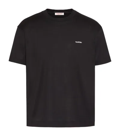 Valentino T-shirt In Cotone Con Stampa  In Black