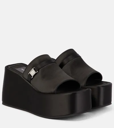 Nodaleto Bulla Yelena Satin Platform Slides In Black