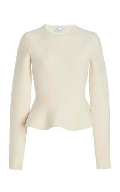 Gabriela Hearst Hegel Peplum Wool Sweater In Ivory