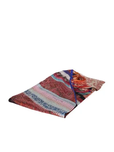 Pierre-louis Mascia Aloe Multicolor Foulard In Burgundy