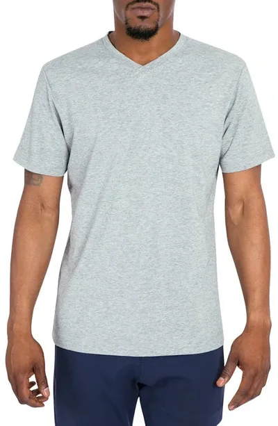 Public Rec Men's Go-to Stretch V-neck Tee In Heather Silver