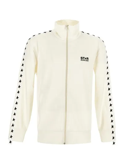 Golden Goose Zipped Track Sweatshirt In White