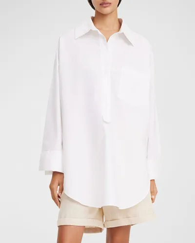 By Malene Birger Maye Oversized Organic Cotton Shirt In Pure White