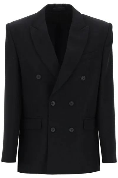 Wardrobe.nyc Double Breasted Blazer In Black