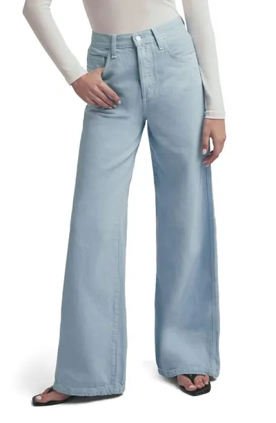 Favorite Daughter The Masha Super High Waist Wide Leg Jeans In Coastal