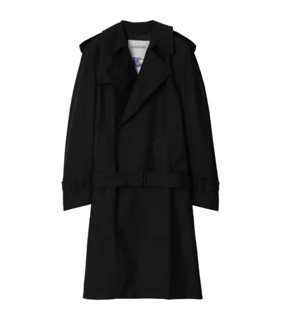 Burberry Double-breasted Belted Trench Coat In Black