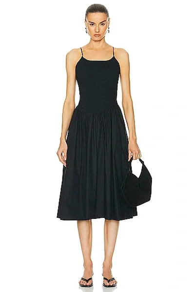 L'academie By Marianna Armanda Poplin Midi Dress In Black