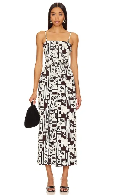 Minkpink Joan Midi Dress In Brown Floral