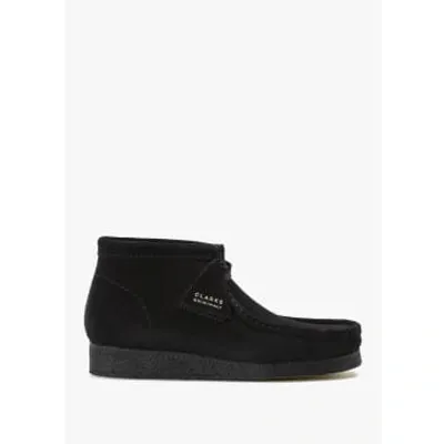 Clarks Originals Mens Wallabee Suede Boots In Black